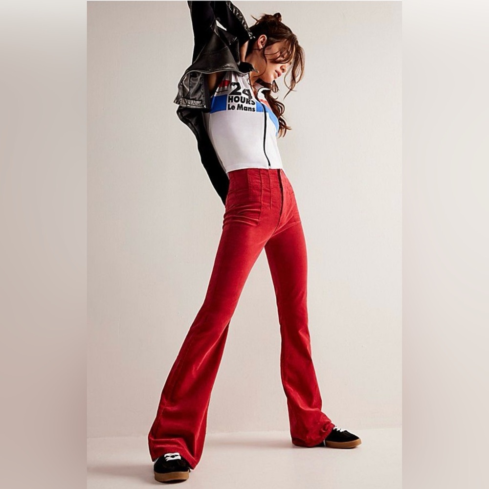 We The Free Jayde Cord Super High Rise Flared Pants Size 29